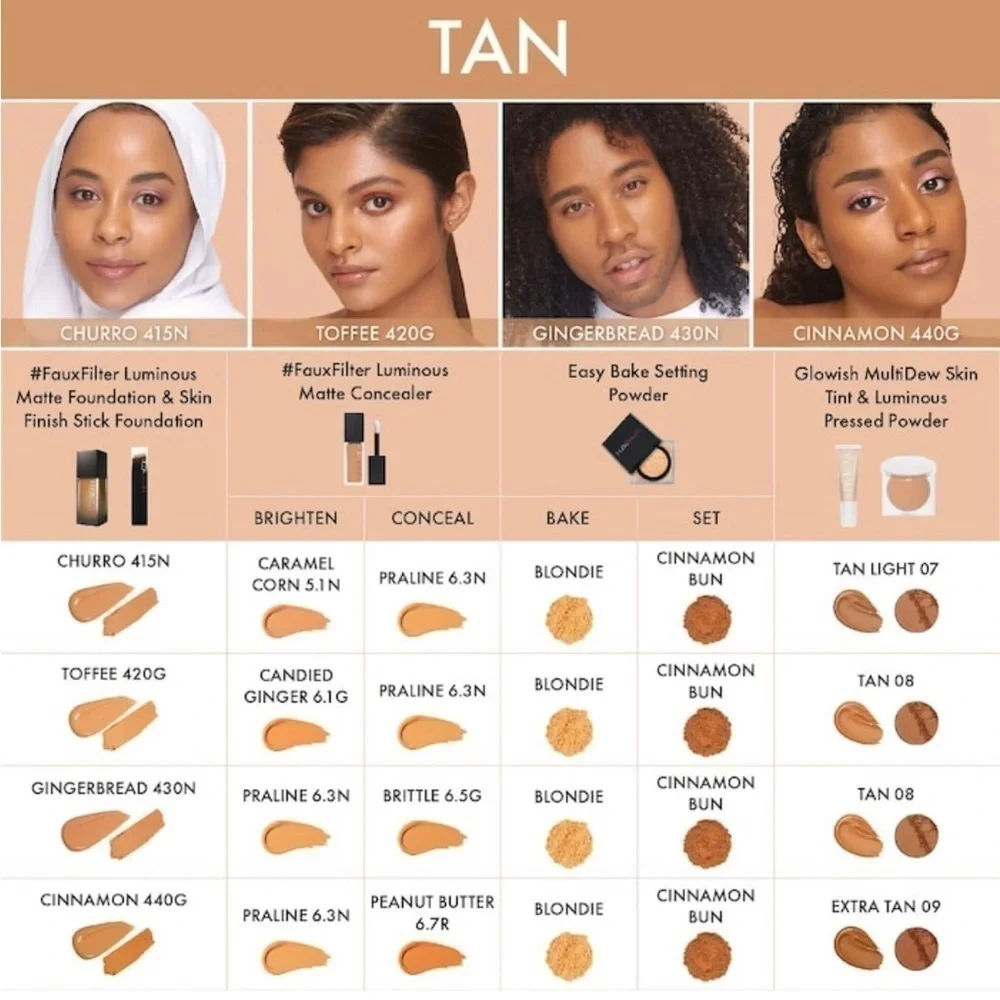 Huda TAN LIGHT 07 GloWish Luminous Pressed Powder | NEW | Full Size 10g Blurring